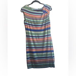 Calvin Klein Multicolor Striped One Shoulder Dress